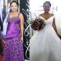 Ex-BBB Elis usa 2 vestidos em casamento repleto de colegas de confinamento.Fotos