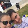 Milena Toscano foi pedida em casamento em salto de paraquedas neste sábado, 22 de abril de 2017