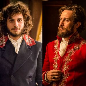 Thomas (Gabriel Braga Nunes) fica revoltado ao ver Joaquim (Chay Suede) de farda, na novela 'Novo Mundo', em 28 de abril de 2017