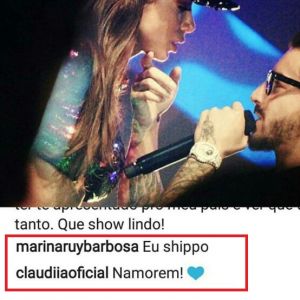 Marina Ruy Barbosa comenta em foto de Anitta e Maluma: 'Shippo'