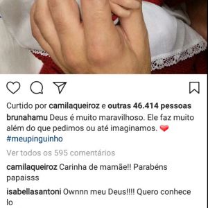 Bruna Hamú recebeu comentários de Camila Queiroz e Isabella Santoni nesta quarta-feira (03)