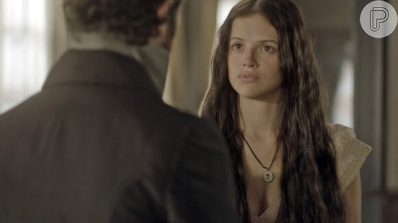 Domitila (Agatha Moreira) questiona o que Thomas (Gabriel Braga Nunes) quer em troca de sua ajuda, na novela 'Novo Mundo'
