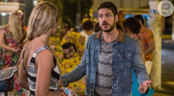 Zeca (Marco Pigossi) desagrada Jeiza (Paolla Oliveira) com surpresa e, irritado, termina o noivado com a policial, na novela 'A Força do Querer'