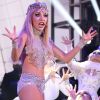 Luiza Possi imitou Lady Gaga no quadro 'Show dos Famosos' neste domingo, 21 de maio de 2017, no 'Domingão do Faustão'