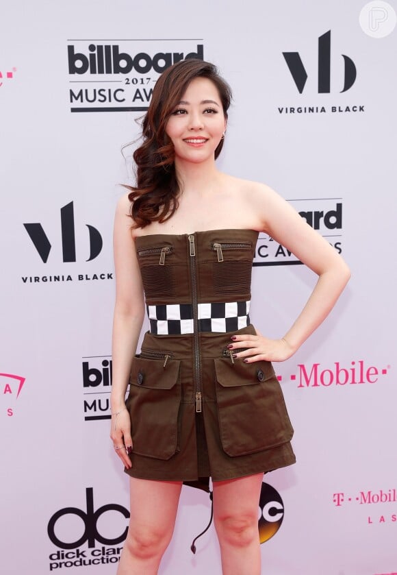 A cantora Jane Zhangna de Dsquared² na 25ª edição do Billboard Music Awards, realizada no T-Mobile Arena, em Las Vegas, Estados Unidos, neste domingo, 21 de maio de 2017