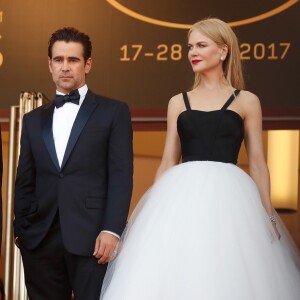 Nicole Kidman ao lado de Colin Farrell, seu par no filme 'The Killing of a Sacred Deer', no Festival de Cannes 2017, nesta segunda-feira, 22 de maio de 2017