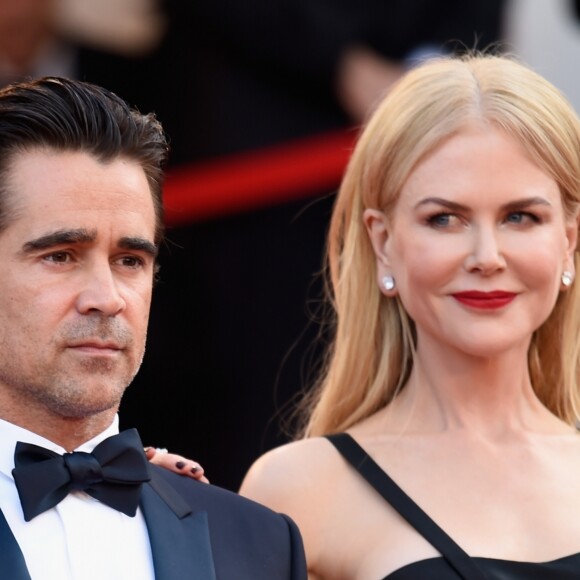 Nicole Kidman e seu par na trama, Colin Farrell, posam para fotos no tapete vermelho do Festival de Cannes 2017