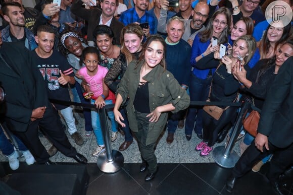 Anitta esteve em um evento da grife de jeans Sawary, na noite desta segunda-feira, 22 de maio de 2017, em São Paulo