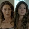 Ritinha (Isis Valverde) fica tensa e mente quando Joyce (Maria Fernanda Cândido) pergunta sobre a marca de nascença na perna do filho dela, na novela 'A Força do Querer'