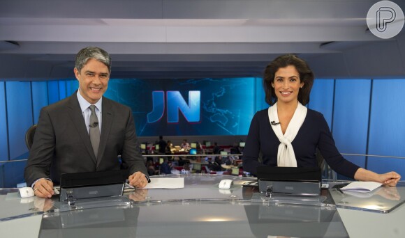 Renata Vasconcellos e William Bonner dividiram a bancada do 'Jornal Nacional', na noite desta quarta-feira, 31 de maio de 2017