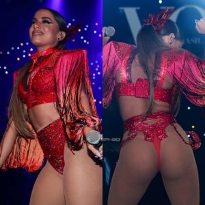 Anitta voltou a apostar em um figurino ousado com fio-dental para o Baile da Vogue, em 17 de fevereiro de 2017