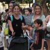 Fernanda Gentil foi fotografada com a namorada, Priscila Montandon, com o filho, Gabriel, de 1 ano, e Lucas, de 8 anos, seu afilhado