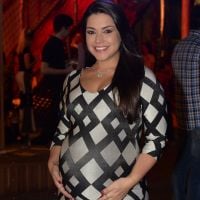 Thais Fersoza, grávida de 8 meses, chama atenção por barrigão em festa. Fotos!