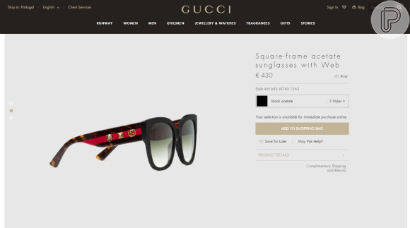 A vencedora do 'BBB17' revelou em entrevista que se deu de presente ao deixar o programa óculos da grife Gucci, disponíveis no site da marca por cerca de R$ 1500
