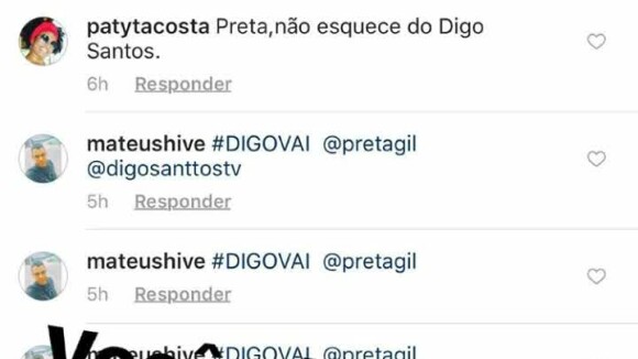 Preta Gil é ofendida e, após denúncia, conta de usuário é removida do Instagram