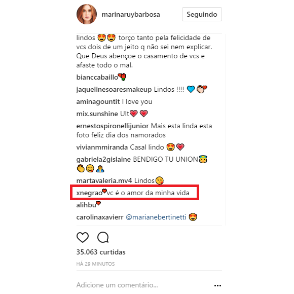 Xandinho Negrão, noivo de Marina Ruy Barbosa, se declarou para a atriz: 'Amor da minha vida'