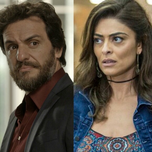 Caio (Rodrigo Lombardi) descobre que Bibi (Juliana Paes) esconde dinheiro em barriga falsa de gestante para ajudar o marido a fugir da cadeia e a confronta, na novela 'A Força do Querer', em julho de 2017