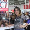 Wanessa exibe o barrigão de seis meses na feira Expo Abióptica, em São Paulo, em 4 de abril de 2014