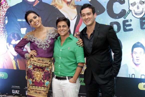 Anitta, Thammy Miranda e Marcos Veras na pré-estreia do filme 'Copa de Elite'