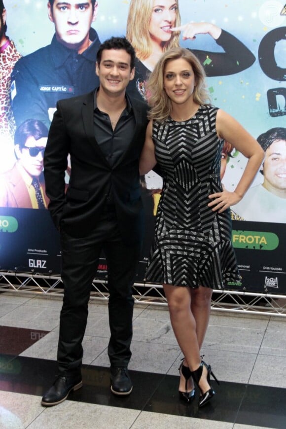 Marcos Veras e Júlia Rabello na pré-estreia do filme 'Copa de Elite', em São Paulo, em 8 de abril de 2014