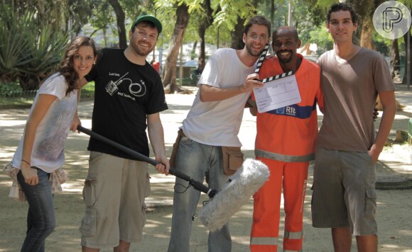 Gari Renato Sorriso com a equipe que produz o documentário sobre sua trajetória