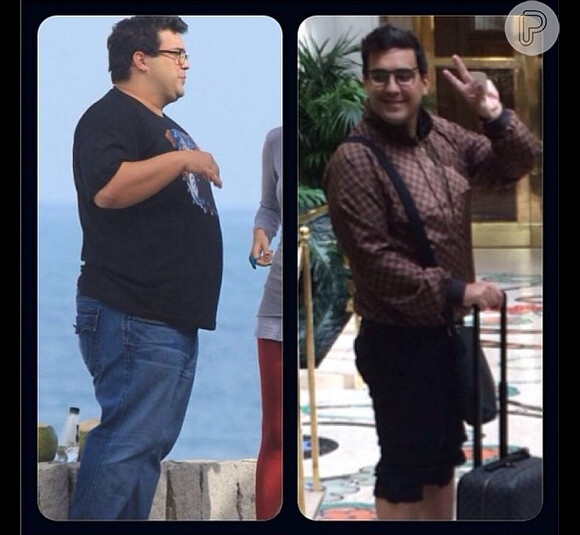 André Marques mostra foto exibindo mudança de peso; apresentador do 'SuperStar chegou a pesar 158 quilos antes de fazer a cirurgia de redução de estâmago. André já perdeu 53 quilos
