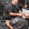 Klebber Toledo, Joaquim Lopes e Julio Rocha prestigiam a inauguração do salão de beleza para homens Clud Med Salon, em shopping do Rio de Janeiro, em 7 de maio de 2014