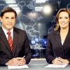 Carlos Nascimento apresenta o 'Jornal do SBT' ao lado de Karyn Bravo