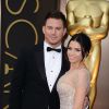 Channing Tatum ao lado da mulher, Jenna Dewan-Tatum, no Oscar 2014