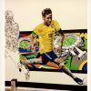 Neymar ganha pintura em mural da Copa no Aeroporto do Congonhas, em São Paulo