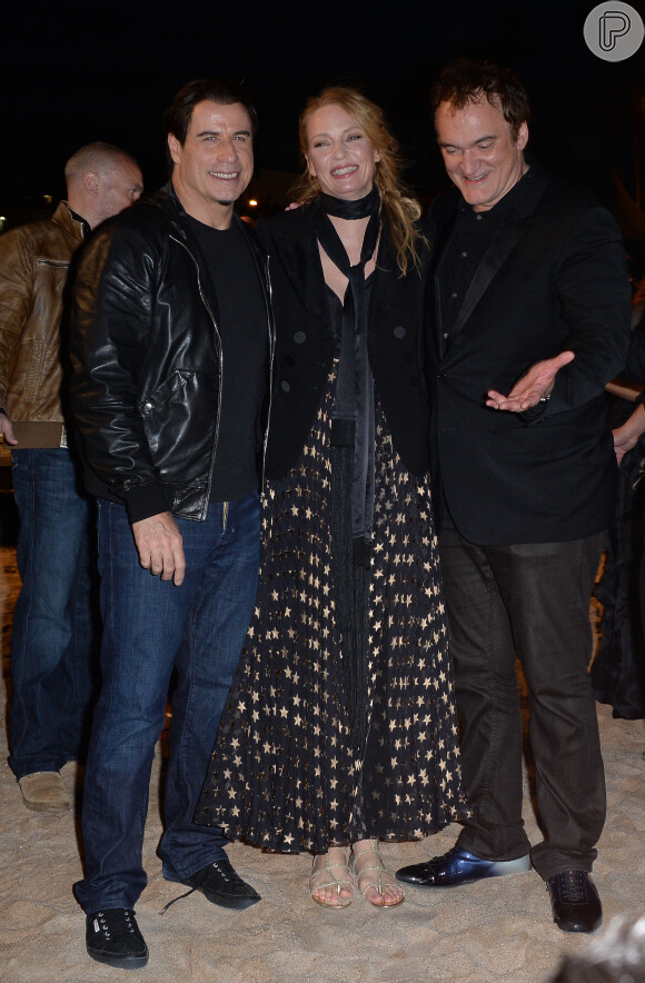 John Travolta, Uma Thurman e Quentin Tarantino prestigiam exibição especial de 'Pulp Fiction' durante o Festival de Cannes 2014