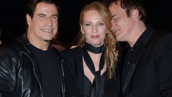 Uma Thurman e John Travolta assistem exibição de 'Pulp Fiction' em Cannes 2014