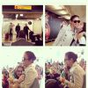Ivete Sangalo foi recebida por centenas de fãs em Portugal e foi atenciosa com todos eles no aeroporto de Lisboa