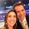 Patrícia Abravanel tira selfie com o pai, Silvio Santos