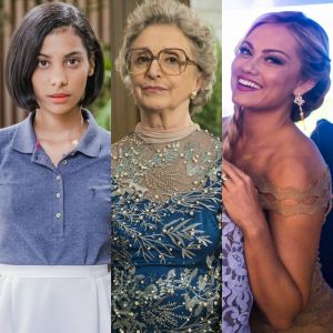 Irene (Luciana Fernandes), Suzy (Ellen Rocce) e Adinéia (Ana Lucia Torre) formam aliança para acabar com o namoro de Samuel (Eriberto Leão) e Cido (Rafael Zulu) na novela 'O Outro Lado do Paraíso'