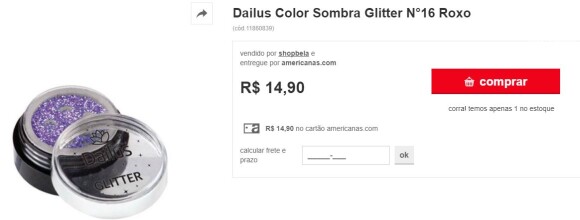 A Dailus Color tem o glitter número 16 como opção