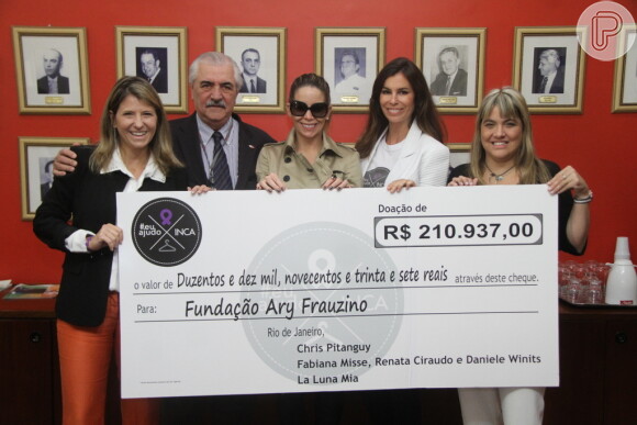 Daniele Winits entregou um cheque de 210 mil reais ao Instituto Nacional do Câncer José Alencar Gomes da Silva (INCA), no Rio de Janeiro, nesta sexta-feira, 6 de junho de 2014