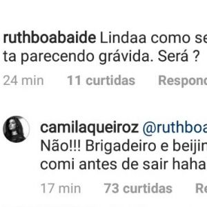 Camila Queiroz nega gravidez de Klebber Toledo: 'Comi antes de sair'