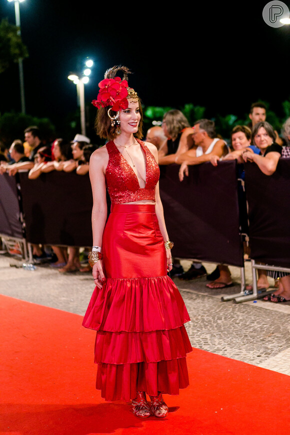 A atriz Maria João Bastos no Baile do Copa, realizado no hotel Belmond Copacabana Palace, na Zona Sul do Rio de Janeiro, neste sábado, 10 de fevereiro de 2018