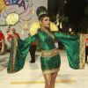 Quitéria Chagas usou quimono estilizado no desfile de carnaval deste domingo, 11 de fevereiro de 2018, do Império Serrano