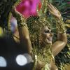 Viviane Araujo, rainha de bateria do Salgueiro, exaltou a força da mulher durante o desfile: 'Muito feliz com a minha fantasia'