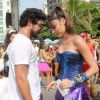 Thaila Ayala disse que ela e o namorado, Renato Góes, dormiram pouco no Carnaval