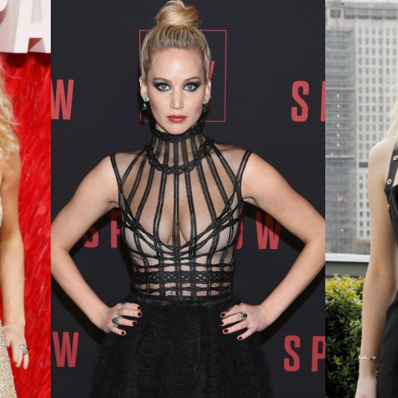 Decote e fenda: veja as escolhas de Jennifer Lawrence para lançar 'Red Sparrow'
