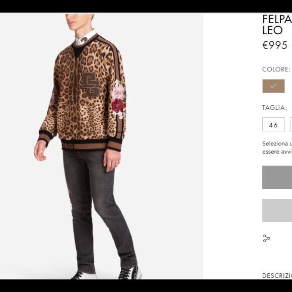 Neymar escolheu um casaco Dolce & Gabbana com estampa de leopardo avaliado em R$ 4.020