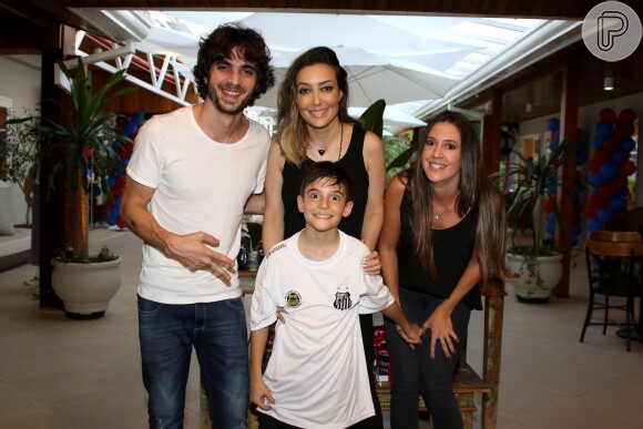 Fiuk, Krizia e Tainá foram ao aniversário de 9 anos do irmão caçula, Záion, em buffet de Alphaville, em São Paulo, nesta quarta-feira, 21 de fevereiro de 2018