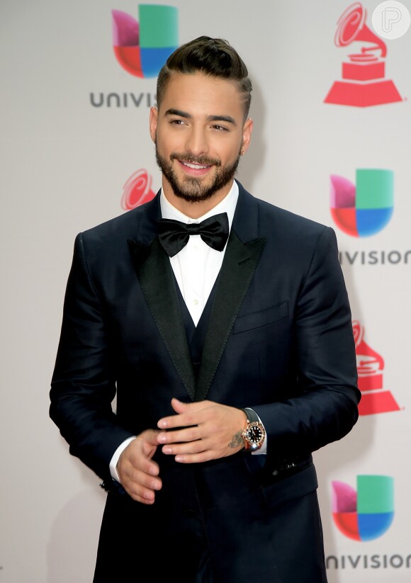 Maluma marcou presença no Prêmio Lo Nuestro, dedicado à música latina e organizado pelo canal Univision, em Miami, nos Estados Unidos, na noite desta quinta-feira, 22 de fevereiro de 2018