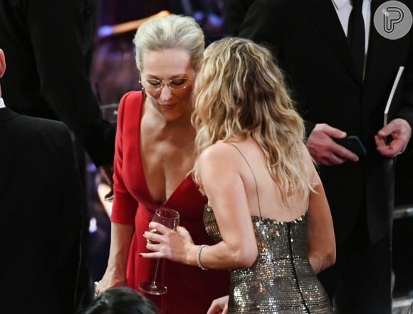 Jennifer Lawrence cumprimenta Meryl Streep no Oscar 2018