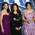 Ashley Judd, Salma Hayek e Annabella Sciorr subiram ao palco para momento dedicado ao Time's Up na 90ª cerimônia de entrega do Oscar neste domingo, 4 de março de 2017