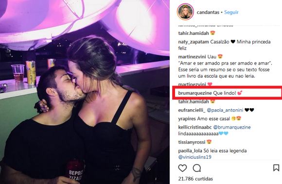 Bruna Marquezine comentou declaração de amor de Carol Dantas para o namorado, Vinícius Martinez