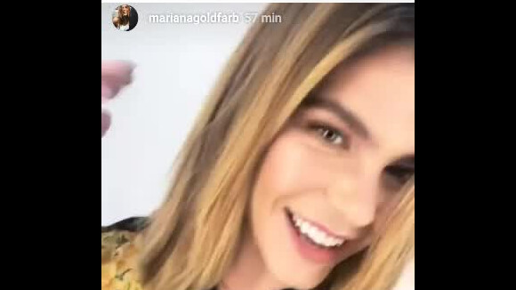 Mariana Goldfarb mostra transformação em vídeo no Instagram Stories: 'Olha o tanto que eu cortei'